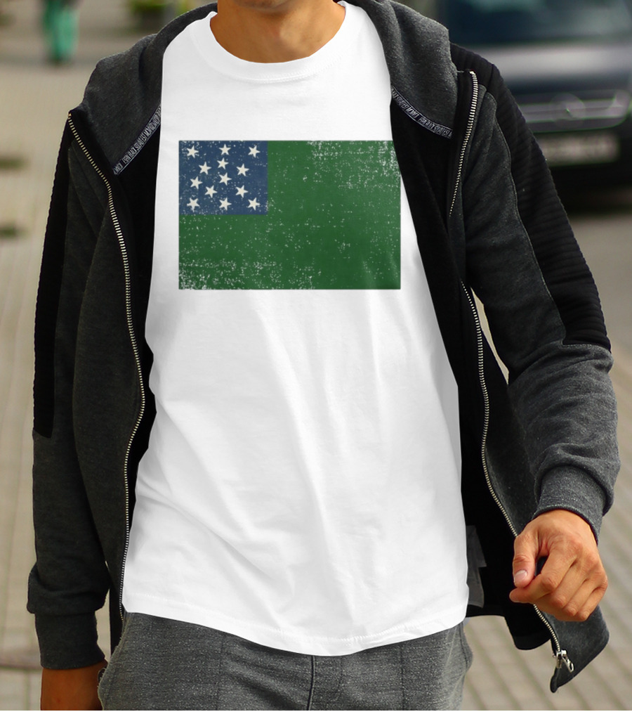 Vermont Historical Green Mountain Boys Flag Distressed T-Shirt