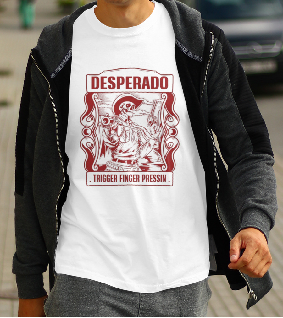 Desperado Trigger Finger Pressing Skeleton T-Shirt