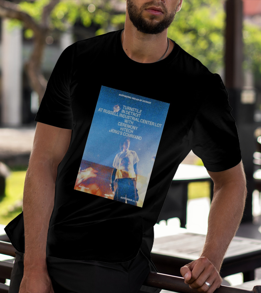 Supporting Dream Of Detroit Turnstile Russell Industrial Center Ceremony Hitech King's Command September 11 2026 Michigan T-Shirt