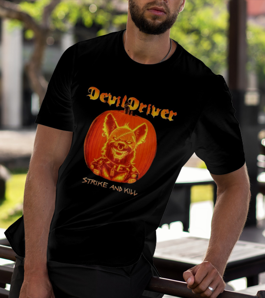 DevilDriver Halloween 2026 Strike And Kill Pumpkin T-Shirt