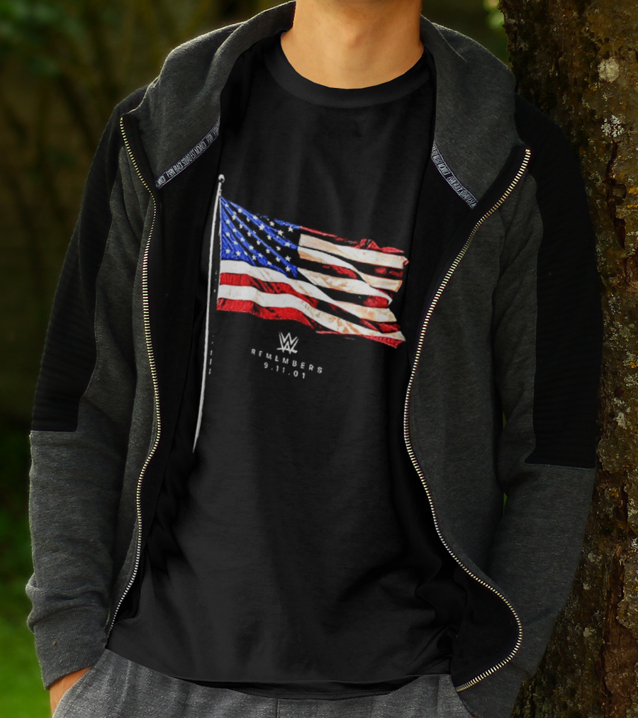 WWE Remembers American Flag Patriot Tribute Vintage Look T-Shirt