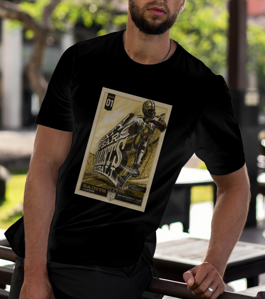 New Orleans Saints Vs Detroit Lions 60th Anniversary John Gilliam Tribute September 13 2026 Ford Field T-Shirt