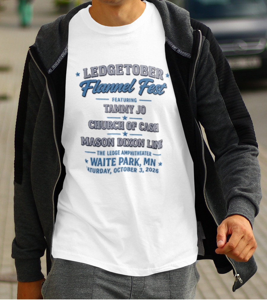 LedgeTober Flannel Fest Tammy Jo Church Of Cash Mason Dixon Line Live Waite Park MN October 3 2026 T-Shirt