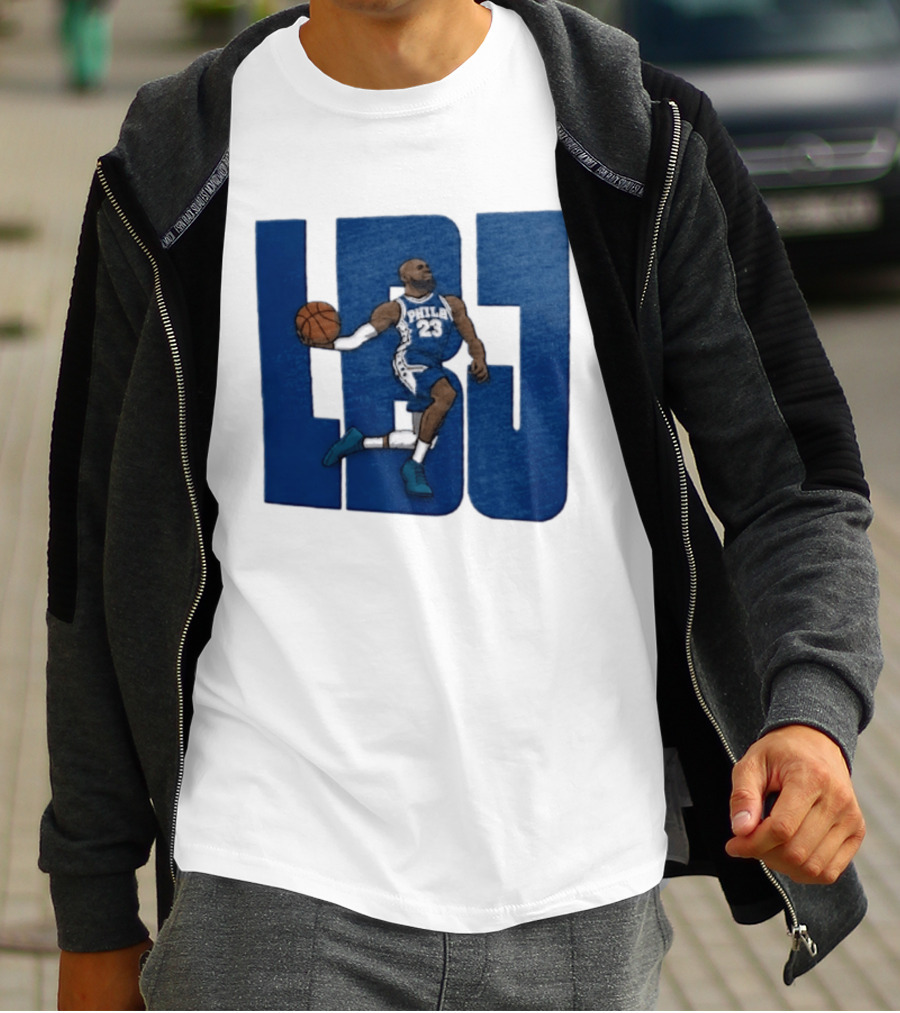 Philadelphia 76ers LBJ 23 Dribbling Basketball Caricature T-Shirt