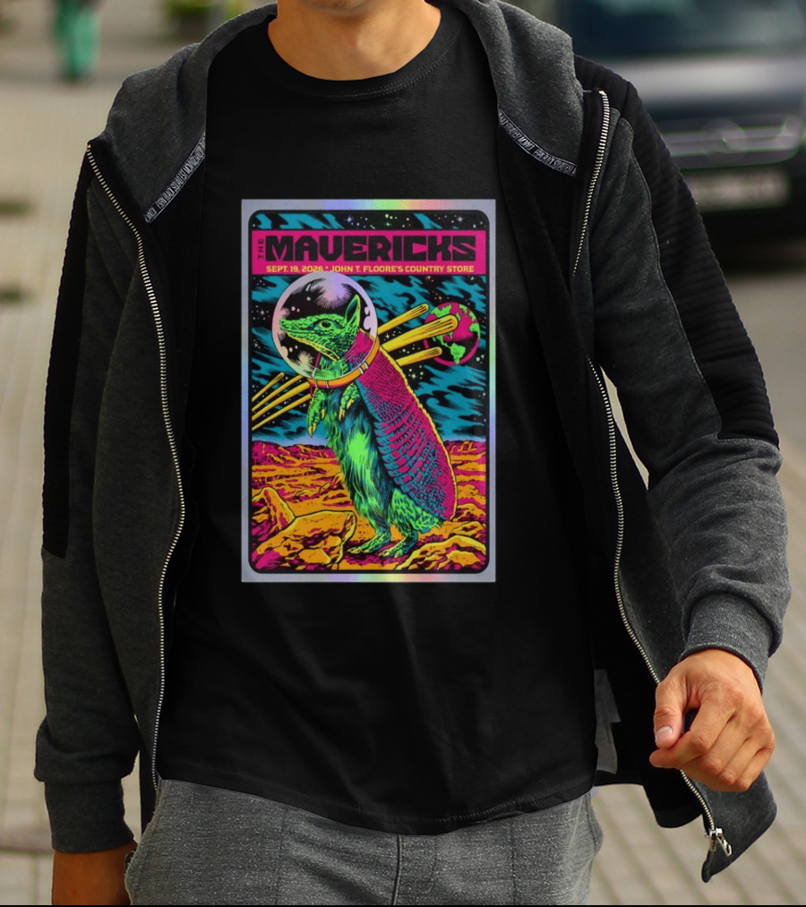 The Mavericks Sep 19 2026 Cosmic Armadillo Event John Floore Country Store Helotes TX T-Shirt