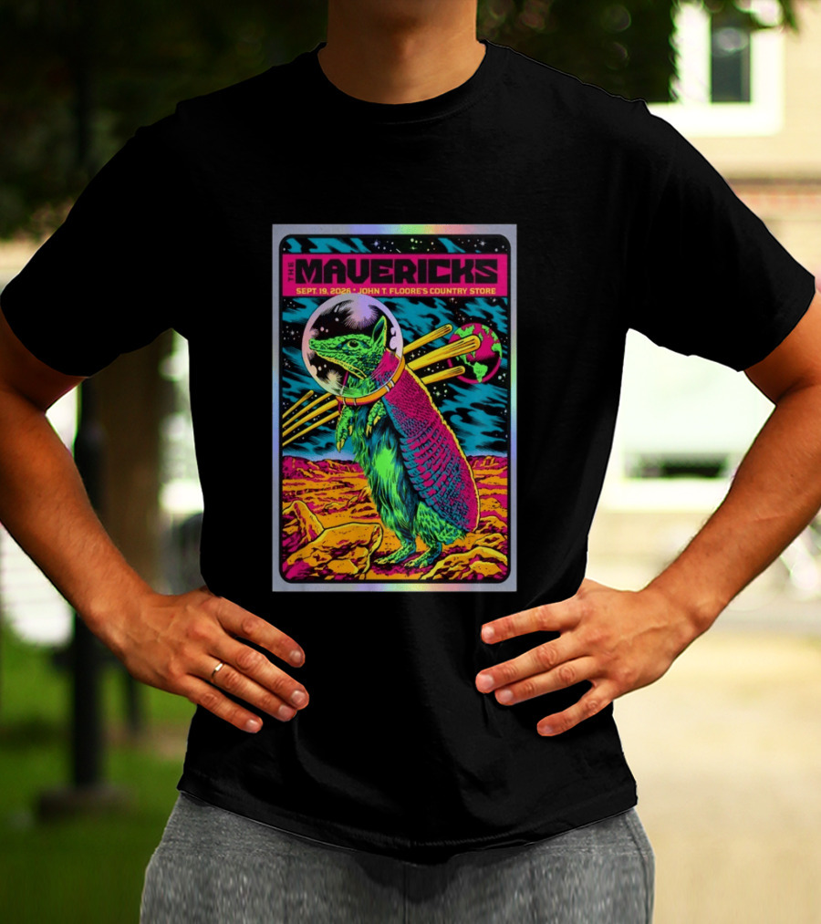 The Mavericks Sep 19 2026 Cosmic Armadillo Event John Floore Country Store Helotes TX T-Shirt