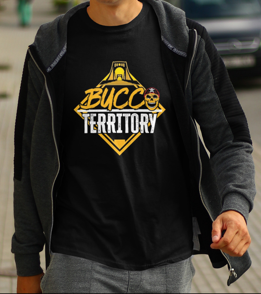 Bucco Territory Pittsburgh Pirates Fan Apparel With Skull And Ballpark T-Shirt