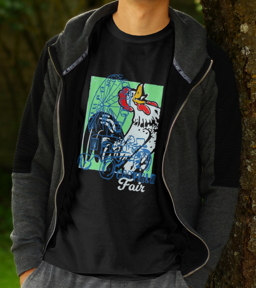 Canfield Fair Rooster Tractor Ferris Wheel Paint T-Shirt