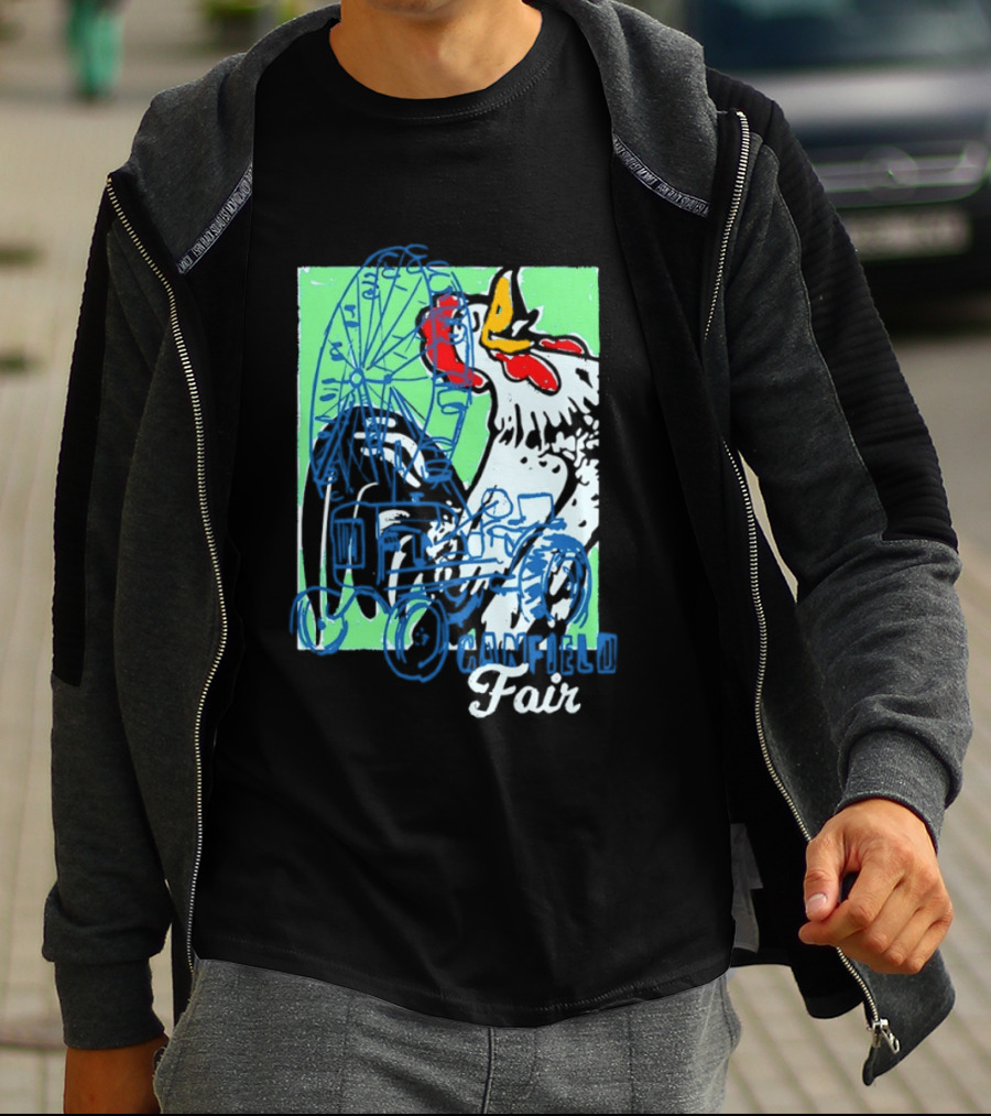 Canfield Fair Rooster Tractor Ferris Wheel Paint T-Shirt