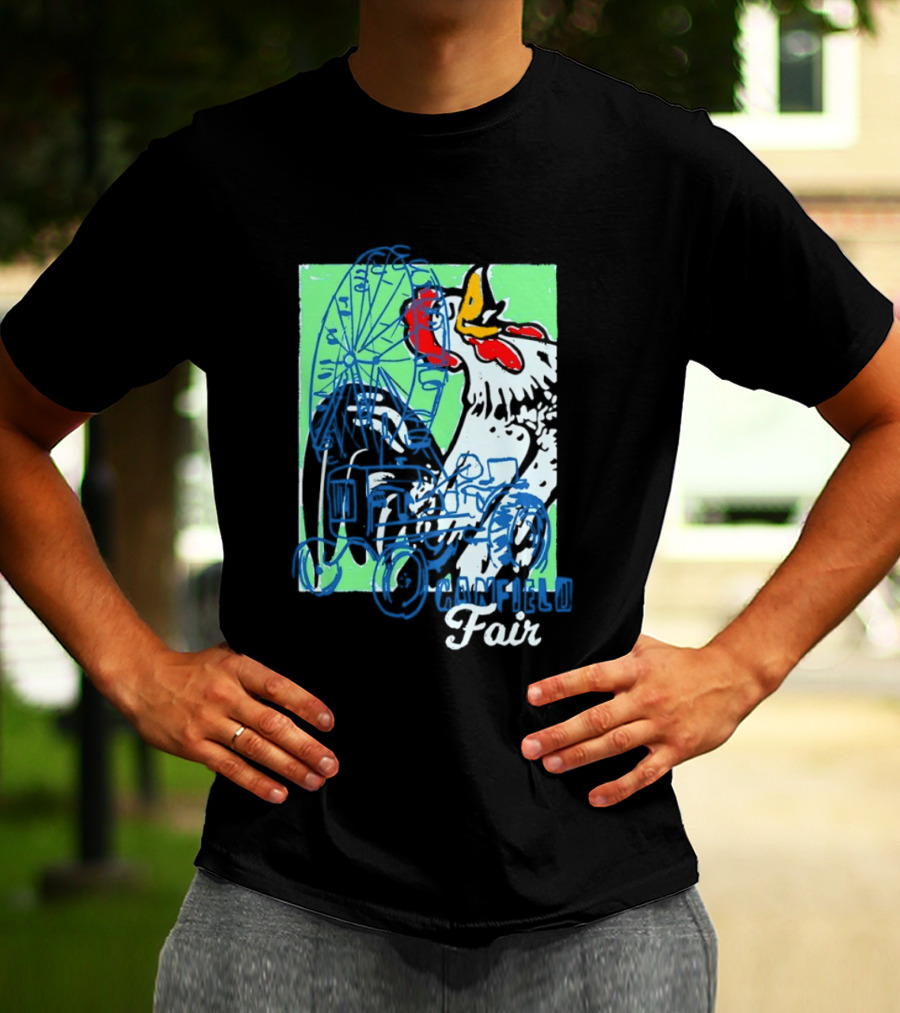 Canfield Fair Rooster Tractor Ferris Wheel Paint T-Shirt