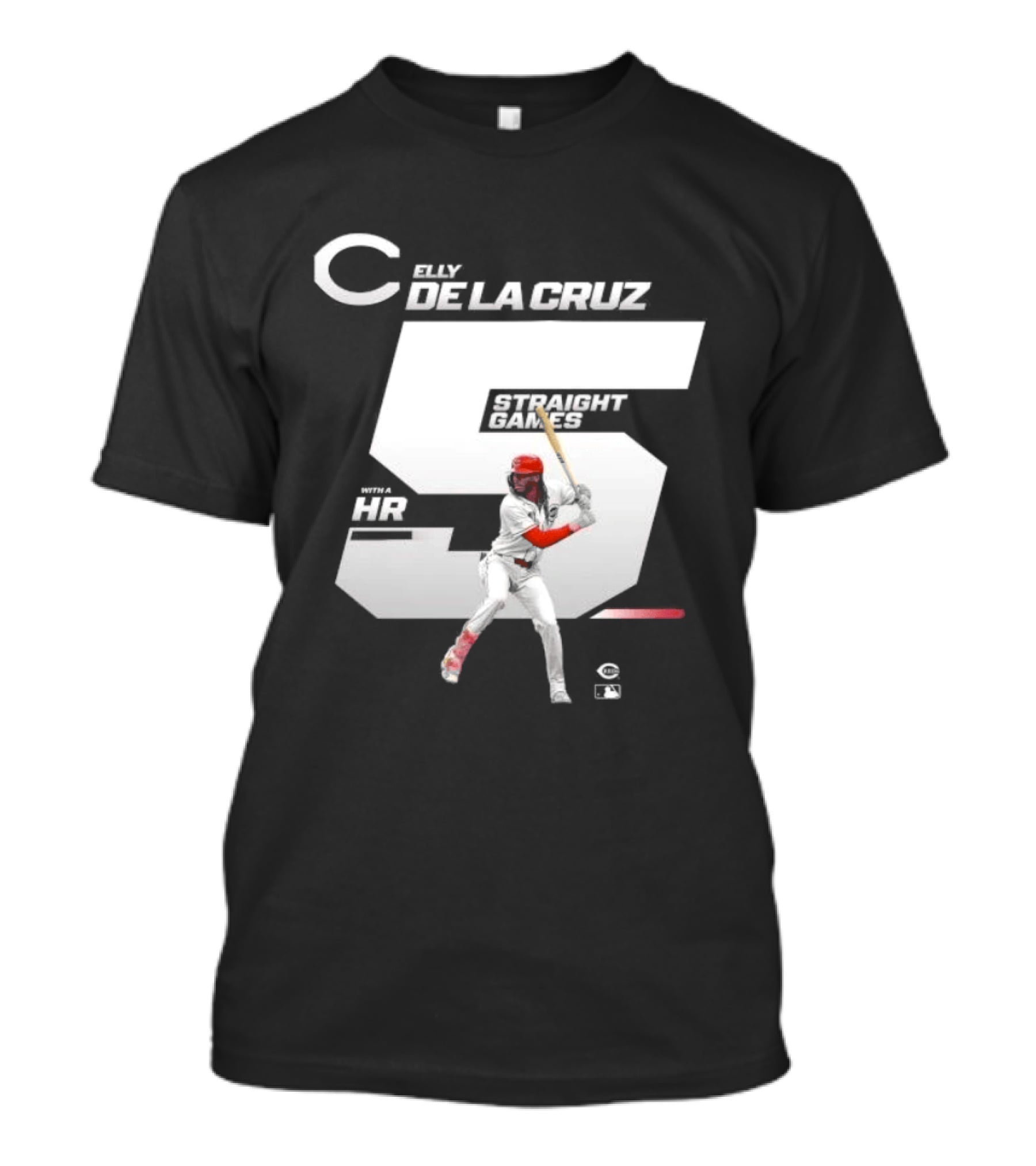 Elly De La Cruz 5 Straight Game 26 HR Baseball Player T-Shirt