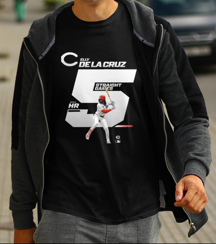 Elly De La Cruz 5 Straight Game 26 HR Baseball Player T-Shirt