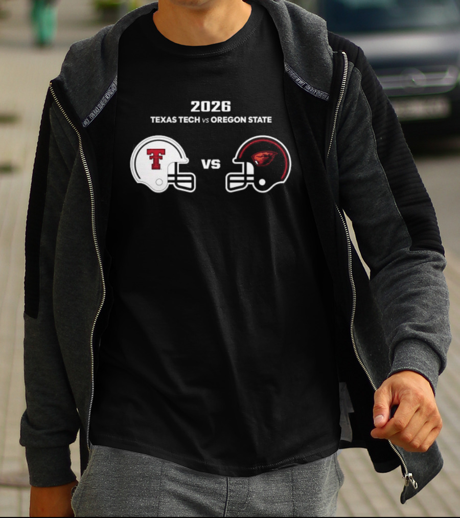 2026 Texas Tech Vs Oregon State Football Matchup Helmets T-Shirt