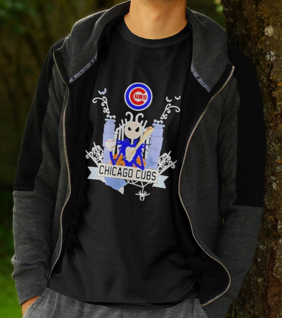 Chicago Cubs Halloween 2026 Jack Skellington Collaboration T-Shirt