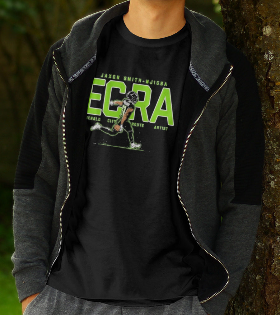 Jaxon Smith Njigba ECRA Emerald City Route Artist T-Shirt