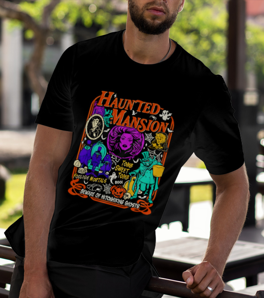 Haunted Mansion Madame Leota Beware Of Hitchhiking Ghosts Foolish Mortals Halloween T-Shirt