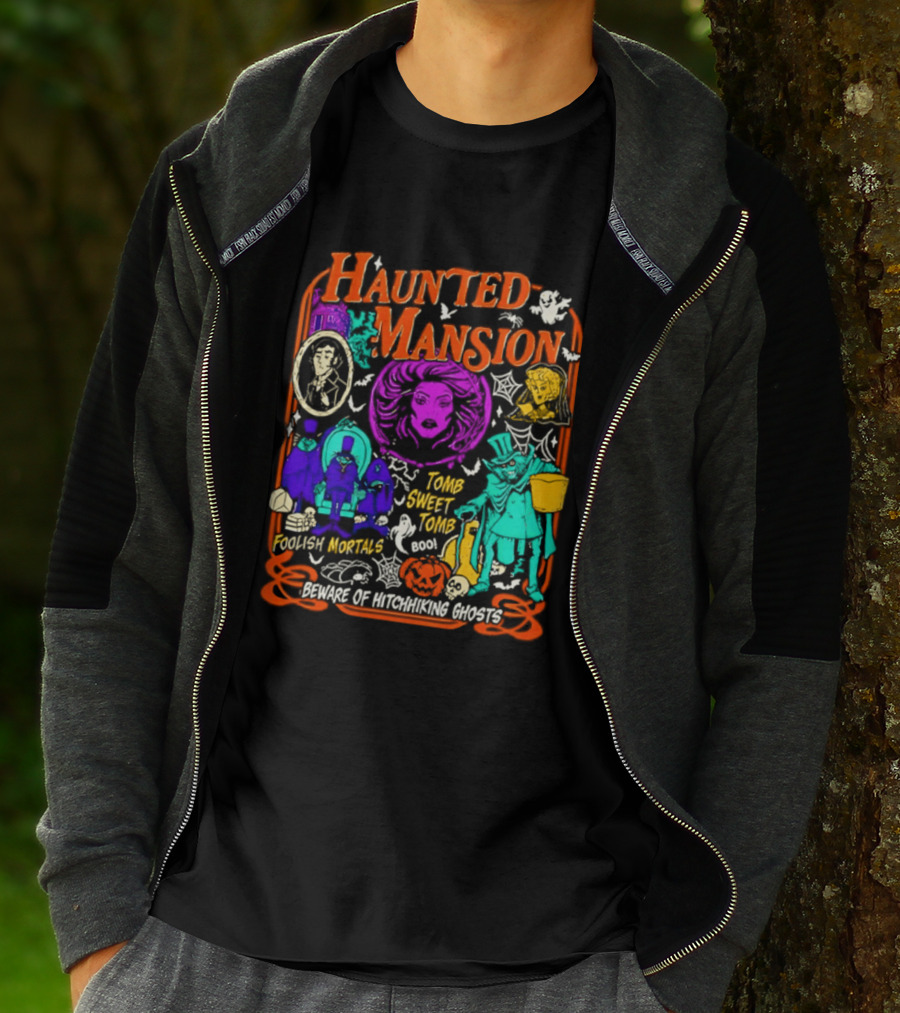 Haunted Mansion Madame Leota Beware Of Hitchhiking Ghosts Foolish Mortals Halloween T-Shirt