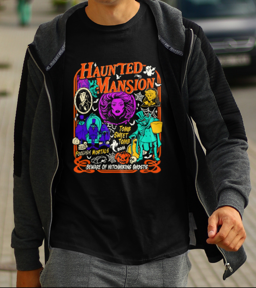Haunted Mansion Madame Leota Beware Of Hitchhiking Ghosts Foolish Mortals Halloween T-Shirt