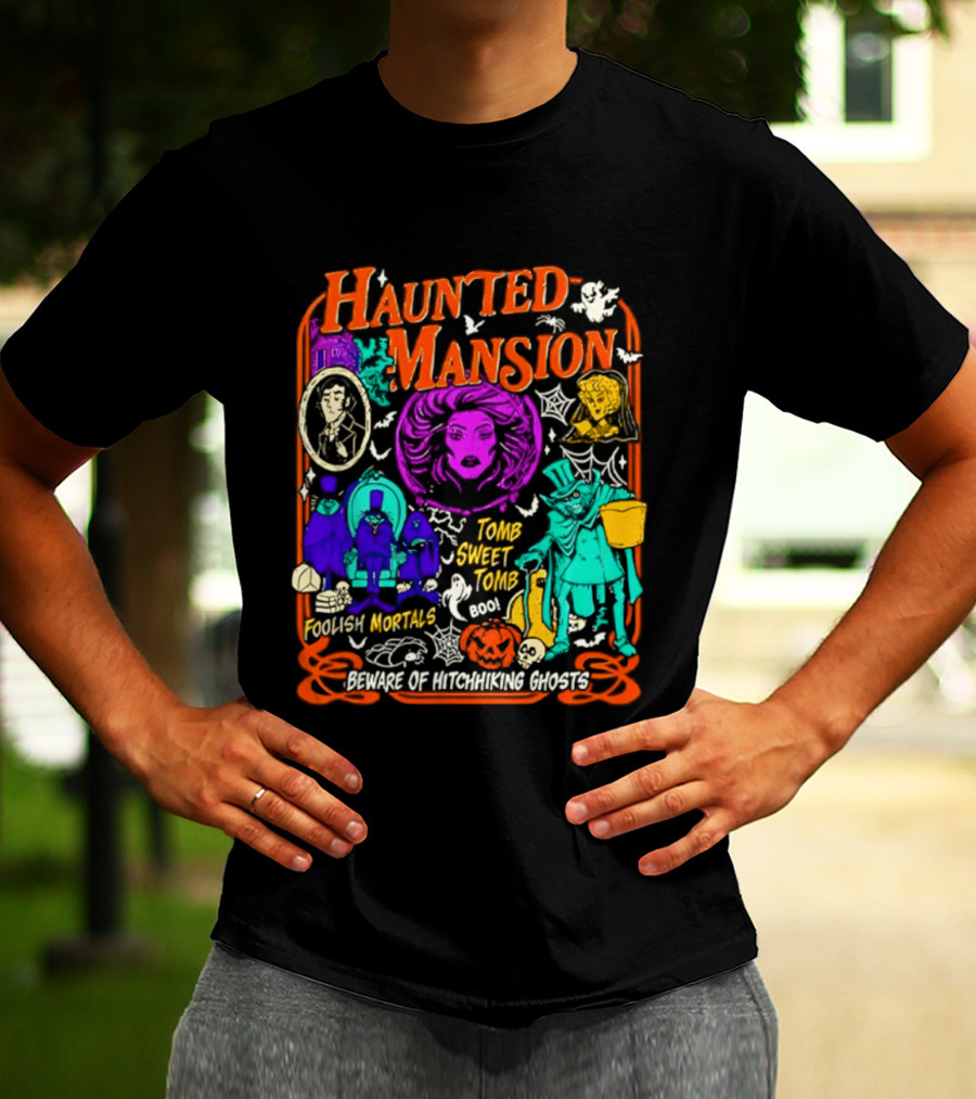 Haunted Mansion Madame Leota Beware Of Hitchhiking Ghosts Foolish Mortals Halloween T-Shirt