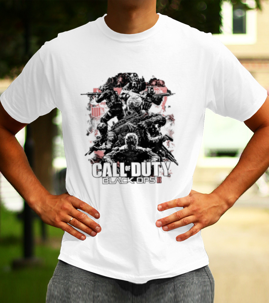 Call Of Duty Black Ops II Video Game Shooter Red T-Shirt
