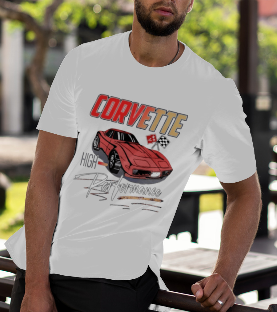 Corvette High Performance Chevrolet Sports Car Red Classic Vehicle T-Shirt