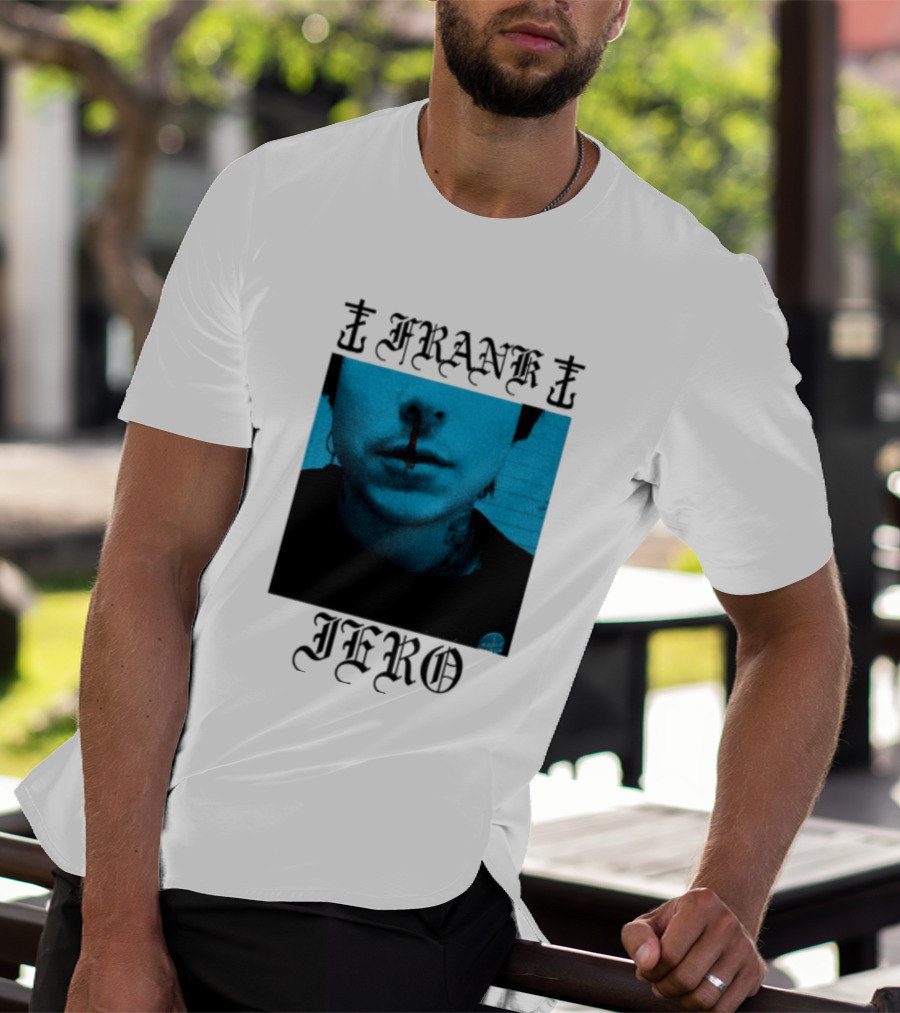 FRANK IERO Bloody Nose Blue White T-Shirt