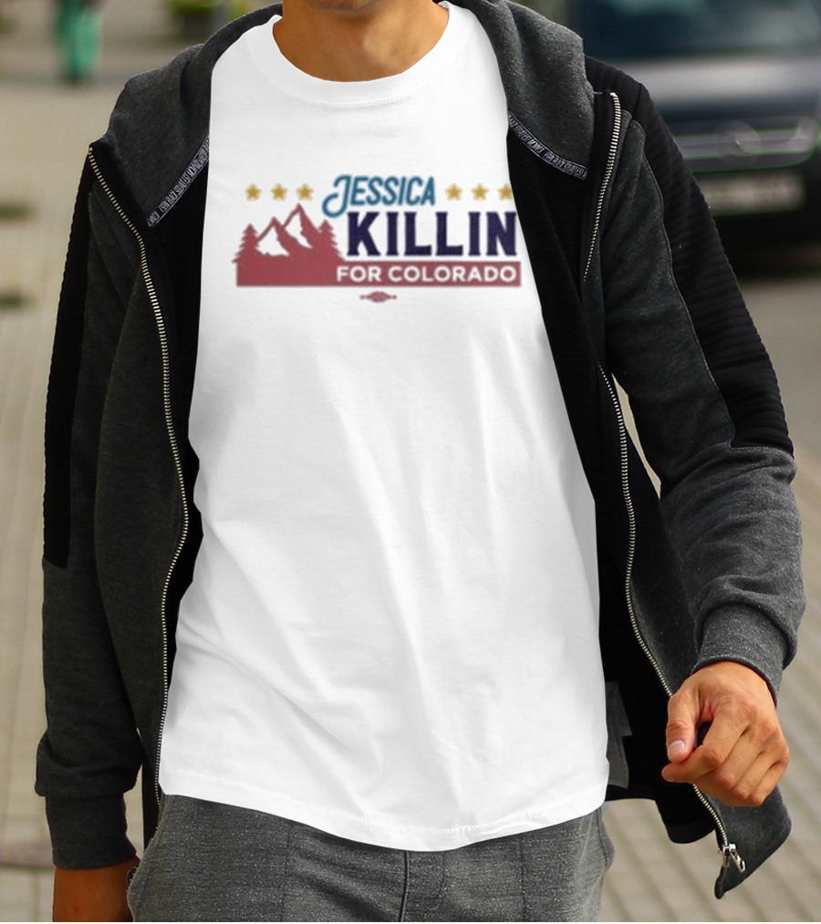 Jessica Killin For Colorado Five Stars Mountain And Trees T-Shirt