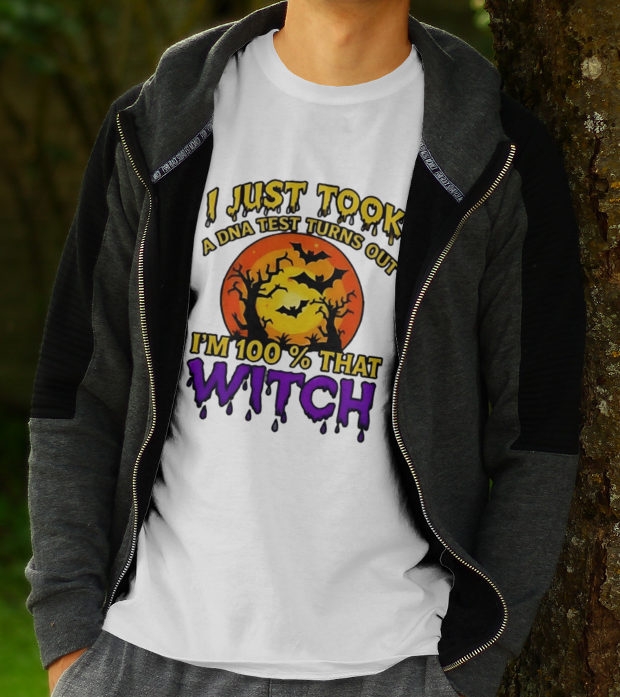 I Just Took A DNA Test Turns Out I'm 100 Percent That Witch Halloween Bats Moon Trees T-Shirt