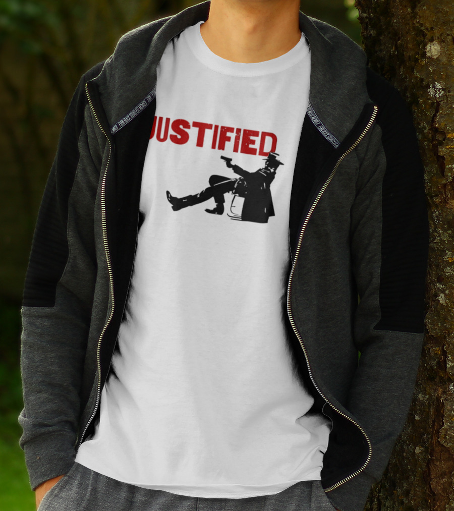 JUSTIFIED Cowboy Silhouette With Gun T-Shirt