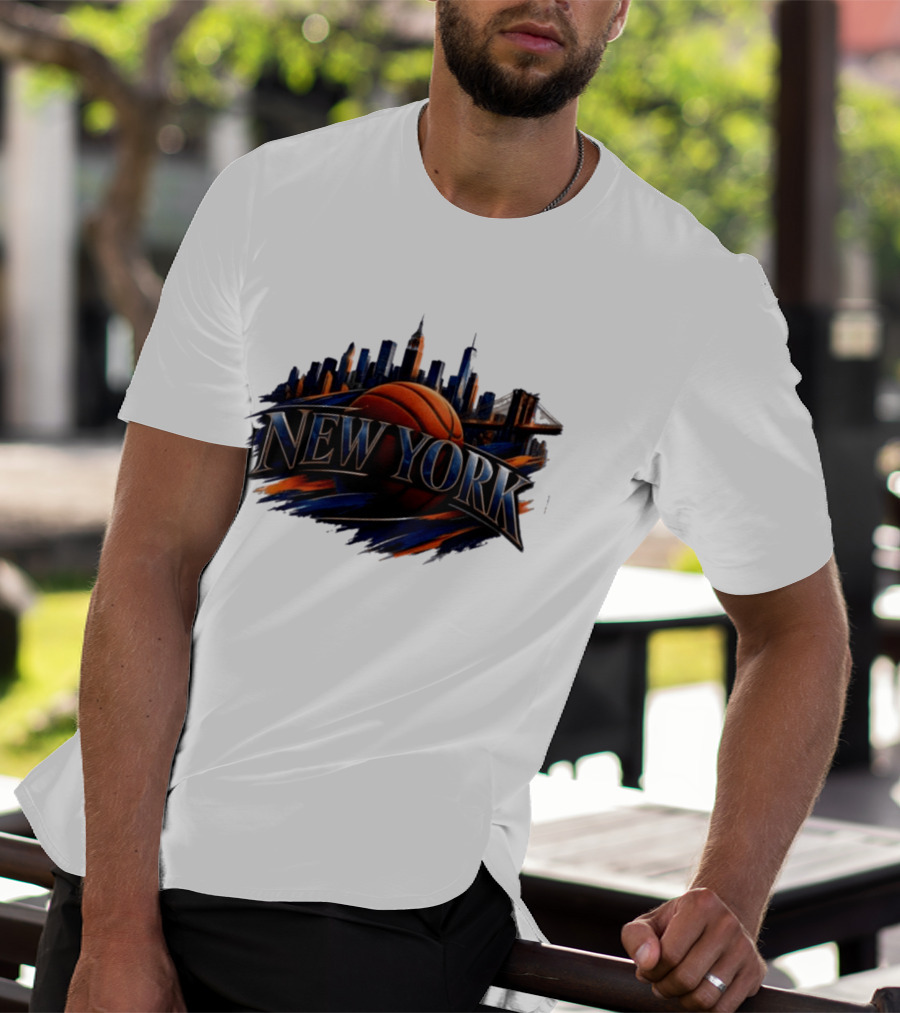 New York Basketball Skyline Cityscape T-Shirt