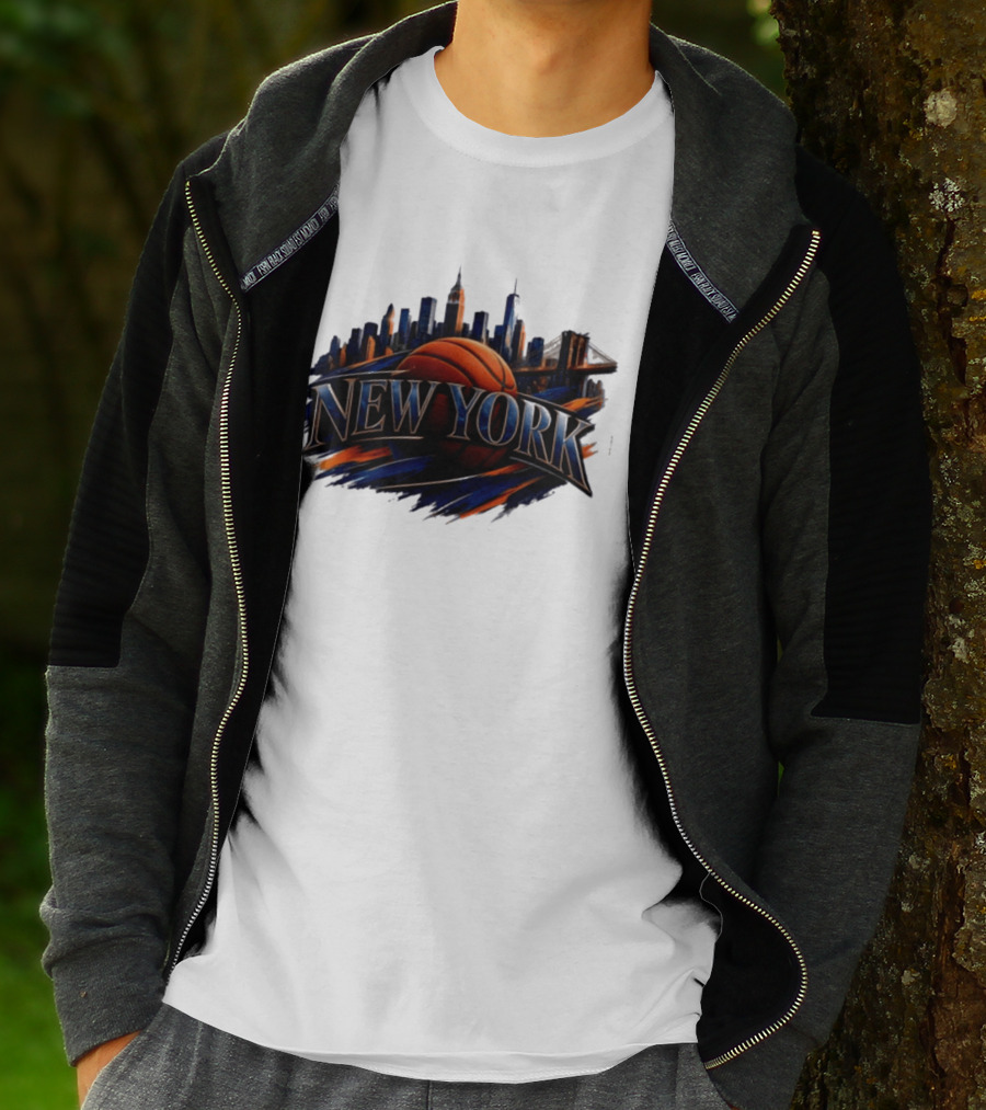 New York Basketball Skyline Cityscape T-Shirt