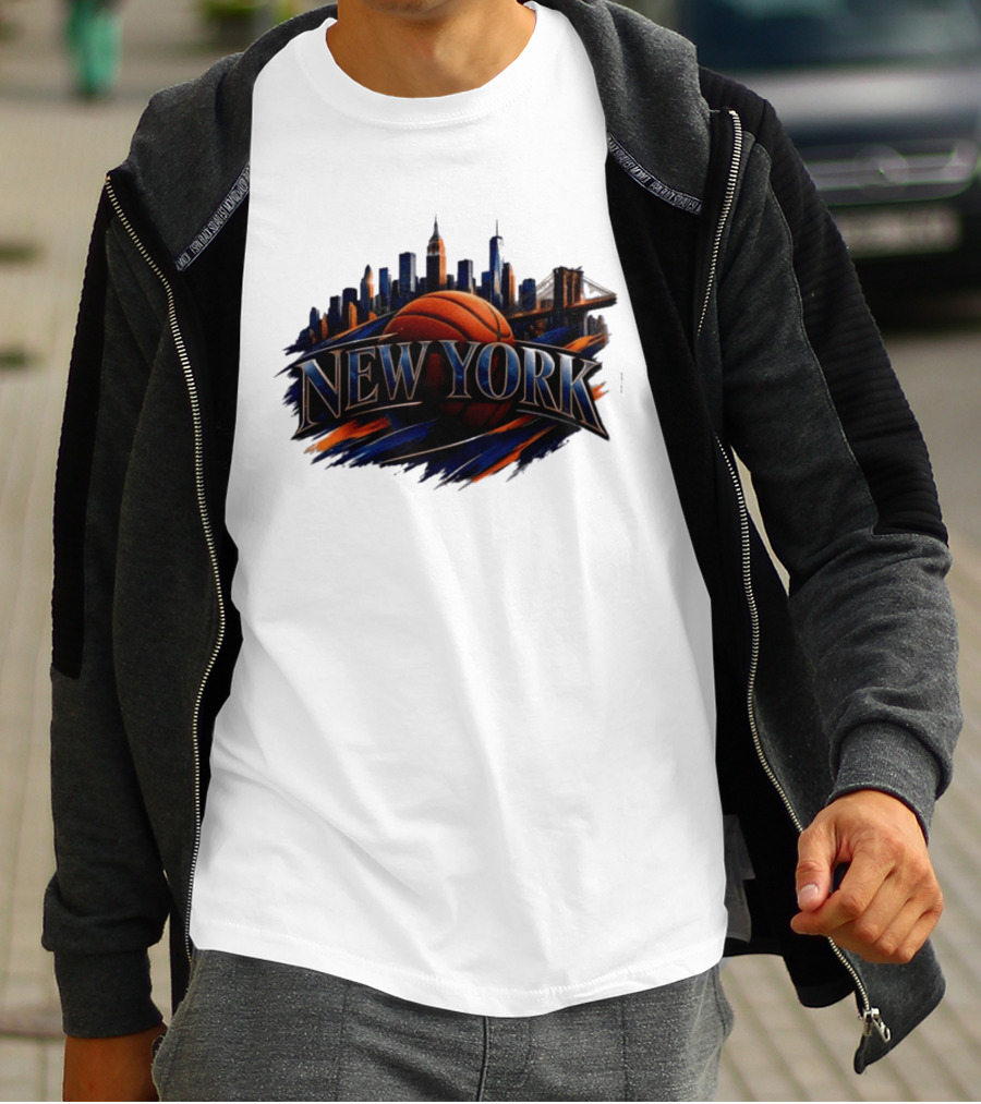 New York Basketball Skyline Cityscape T-Shirt
