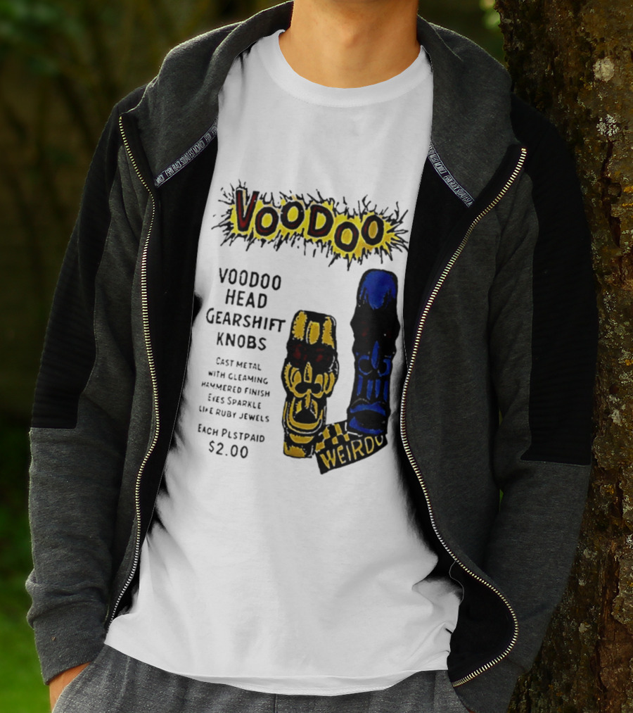 Voodoo Head Gearshift Knobs Cast Metal Weirdol Kustom Kulture T-Shirt