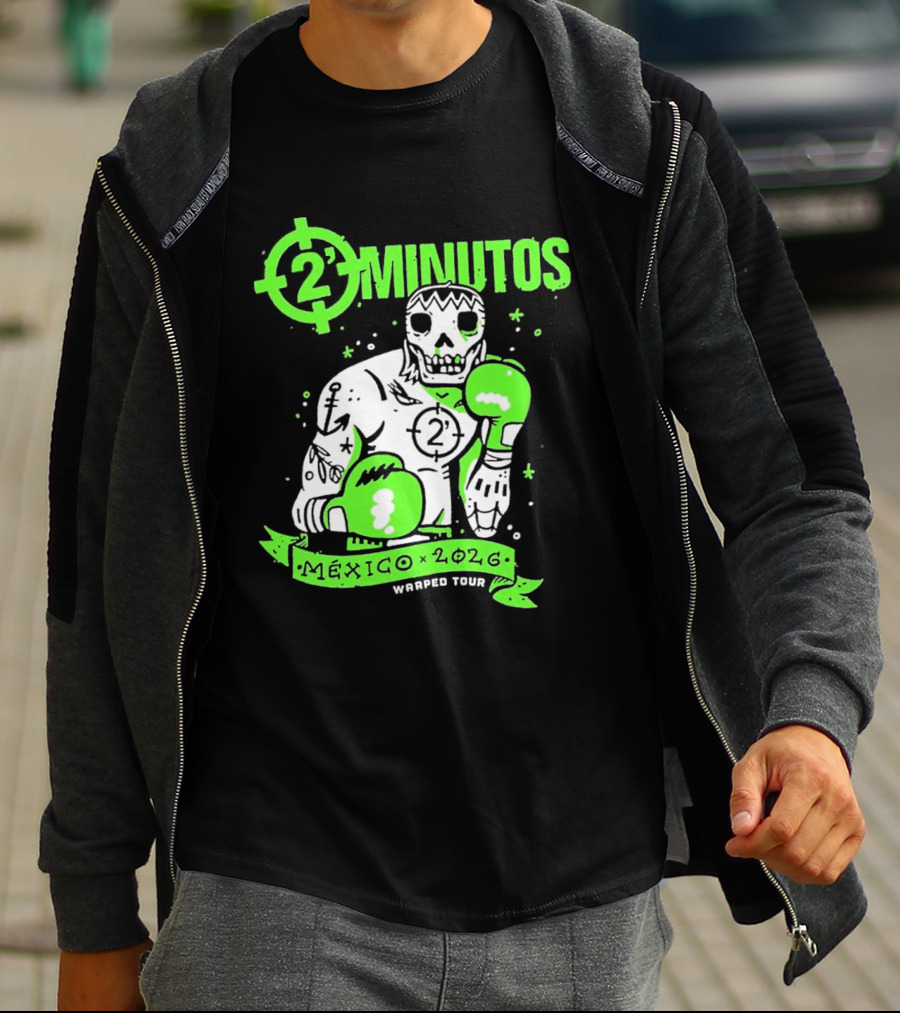 2 Minutos Mexico 2026 Skeleton Boxer Warped Tour T-Shirt