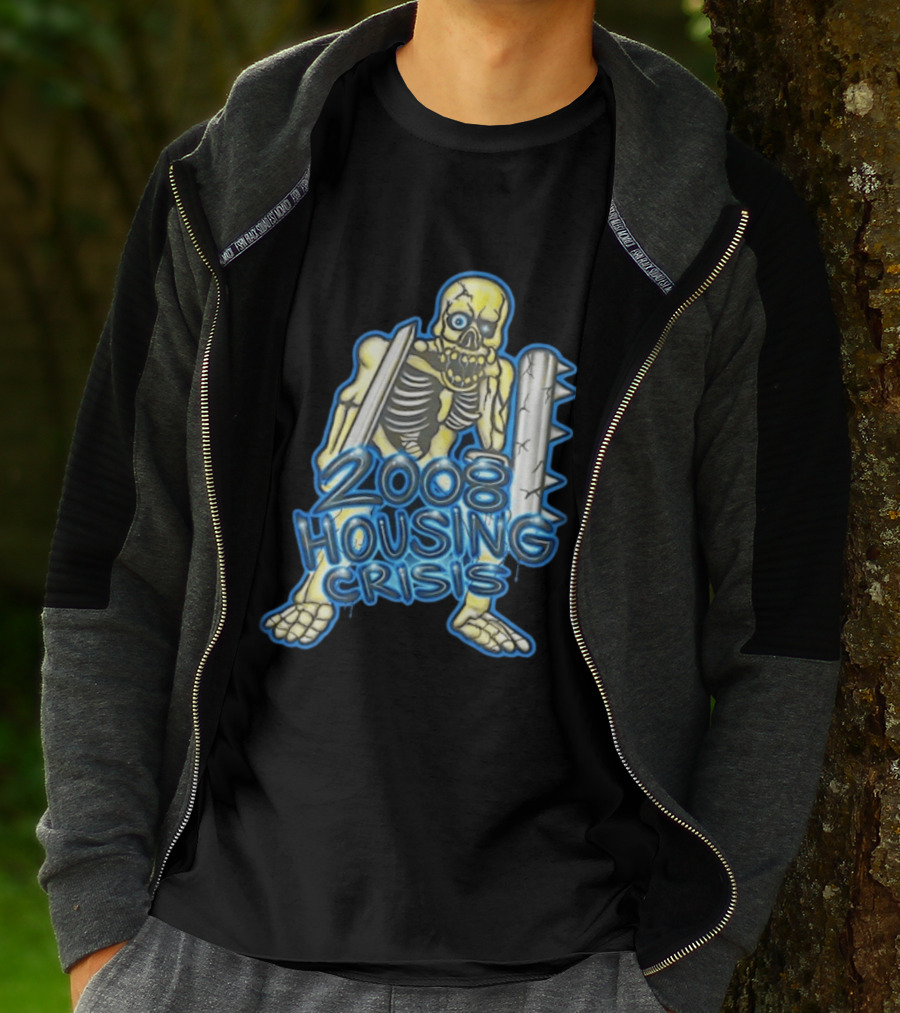 2008 Housing Crisis Skeleton Economic Crash Iconic Visual Representation T-Shirt