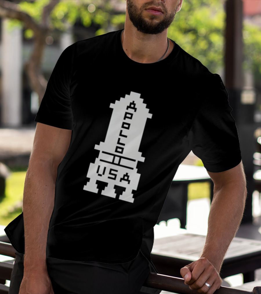 Apollo USA Rocket NASA Pixel T-Shirt