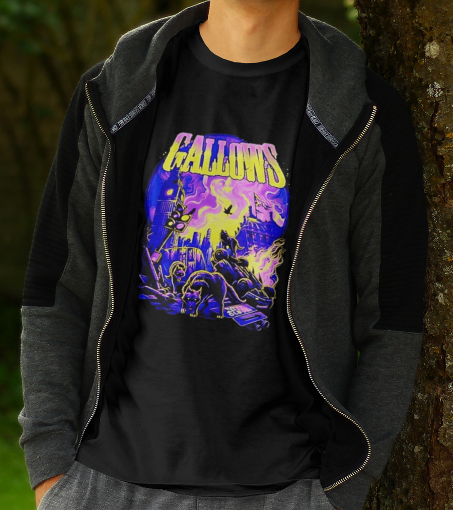 Gallows London Big Ben Wolf Apocalypse Urban Chaos Scene T-Shirt