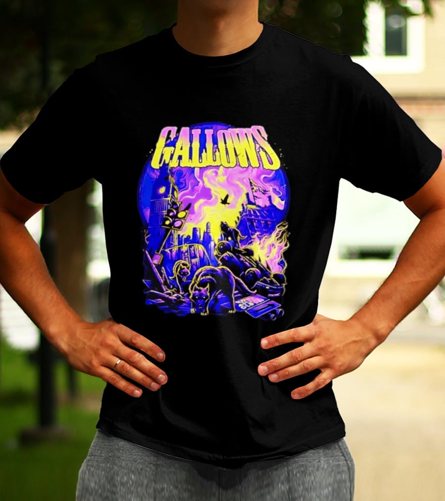 Gallows London Big Ben Wolf Apocalypse Urban Chaos Scene T-Shirt