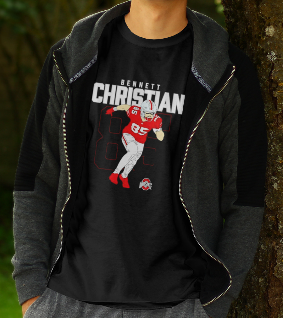 Bennett Christian 85 Ohio State Buckeyes Football Player Caricature T-Shirt