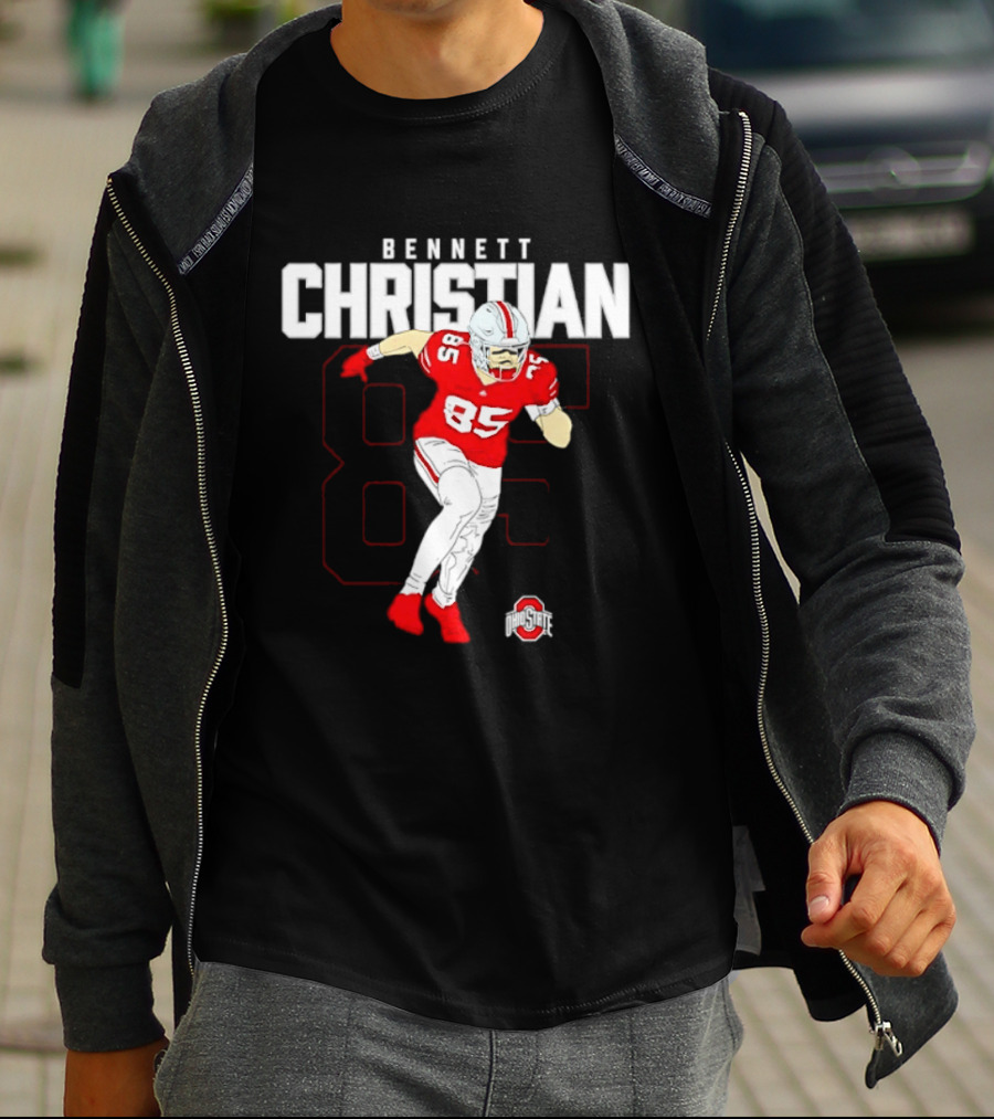 Bennett Christian 85 Ohio State Buckeyes Football Player Caricature T-Shirt