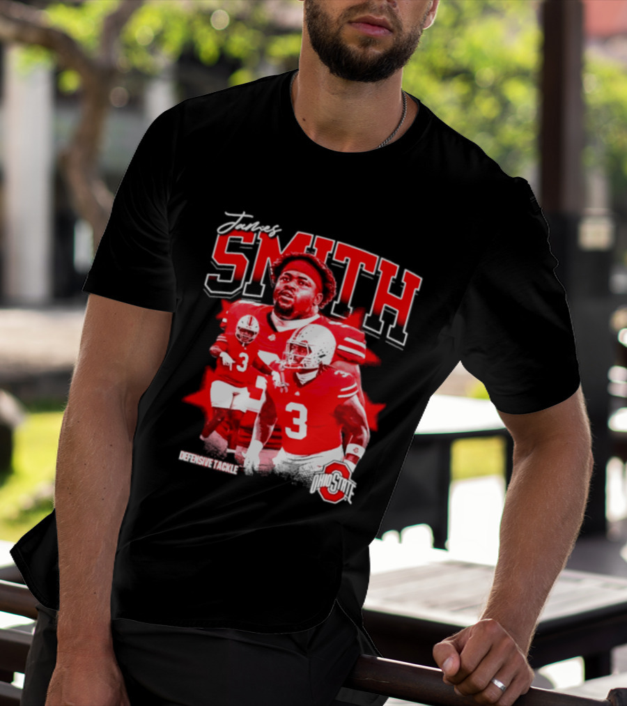 James Smith 3 Defensive Tackle Ohio State Buckeyes NCAA Player T-Shirt