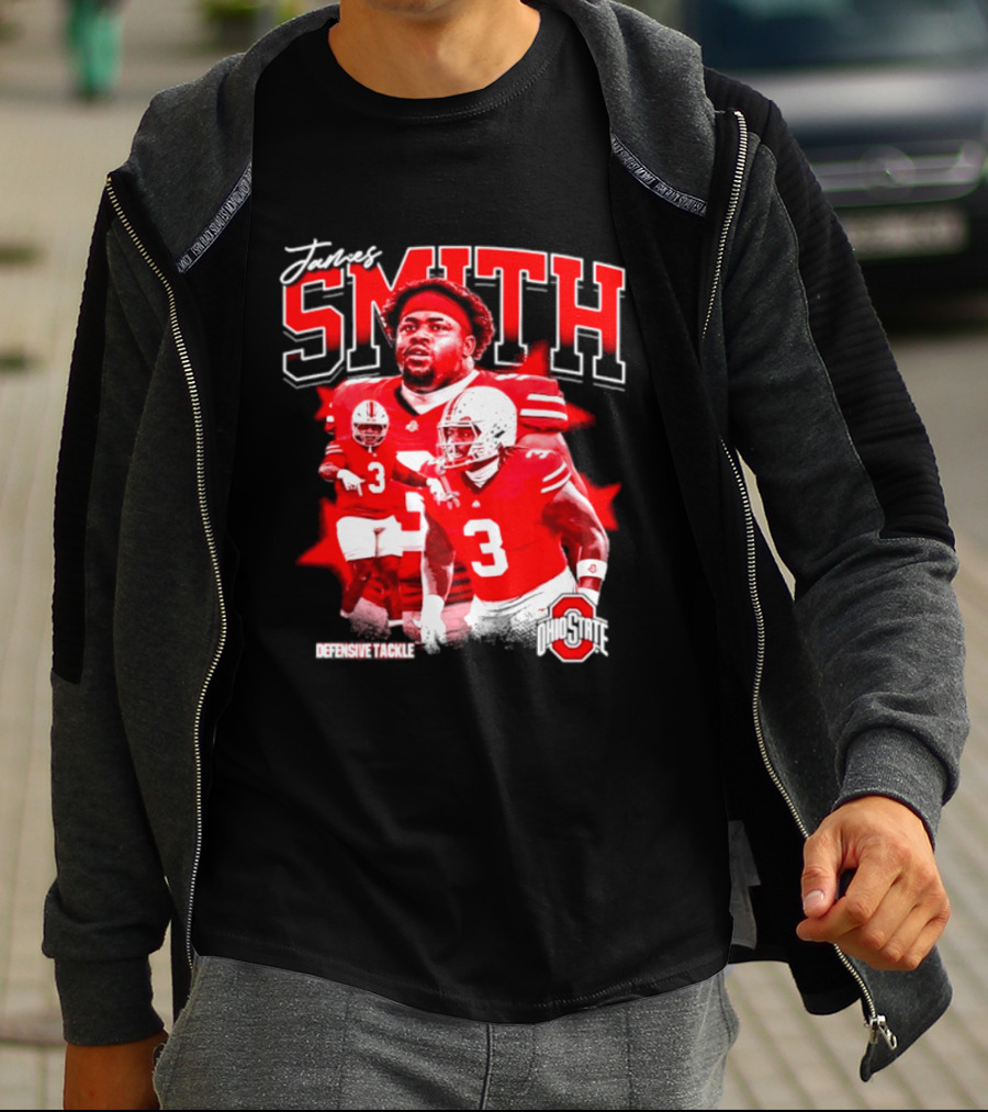 James Smith 3 Defensive Tackle Ohio State Buckeyes NCAA Player T-Shirt
