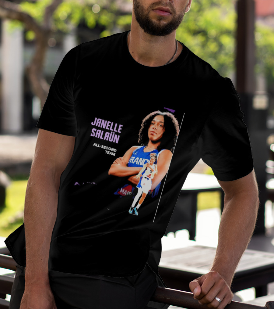 Janelle Salaun France Basketball All Second Team Player T-Shirt