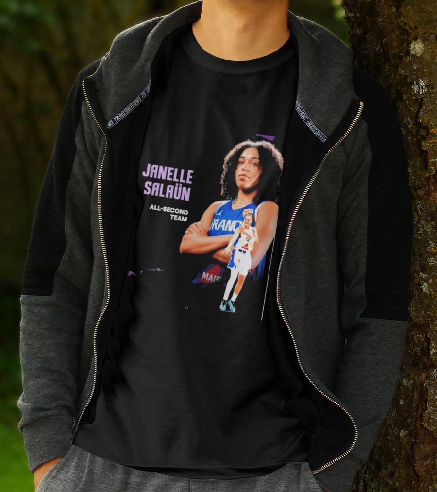 Janelle Salaun France Basketball All Second Team Player T-Shirt
