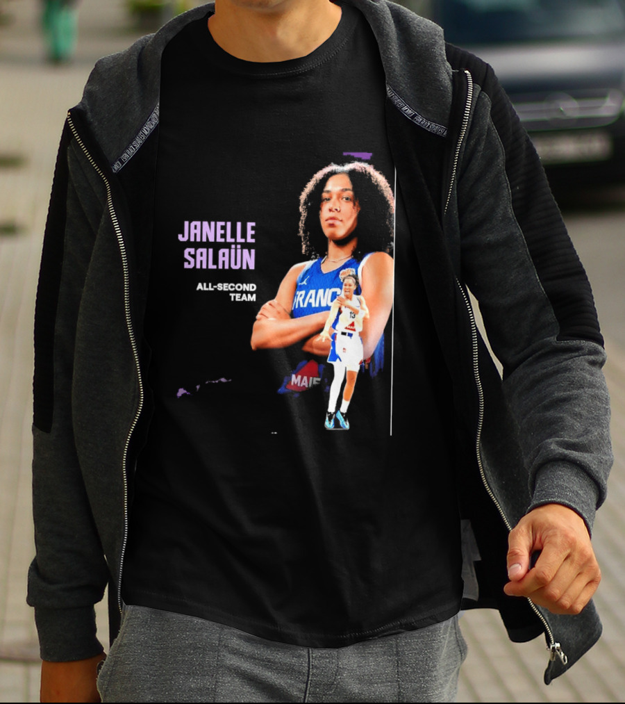 Janelle Salaun France Basketball All Second Team Player T-Shirt