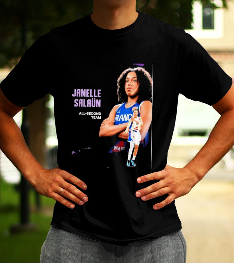 Janelle Salaun France Basketball All Second Team Player T-Shirt