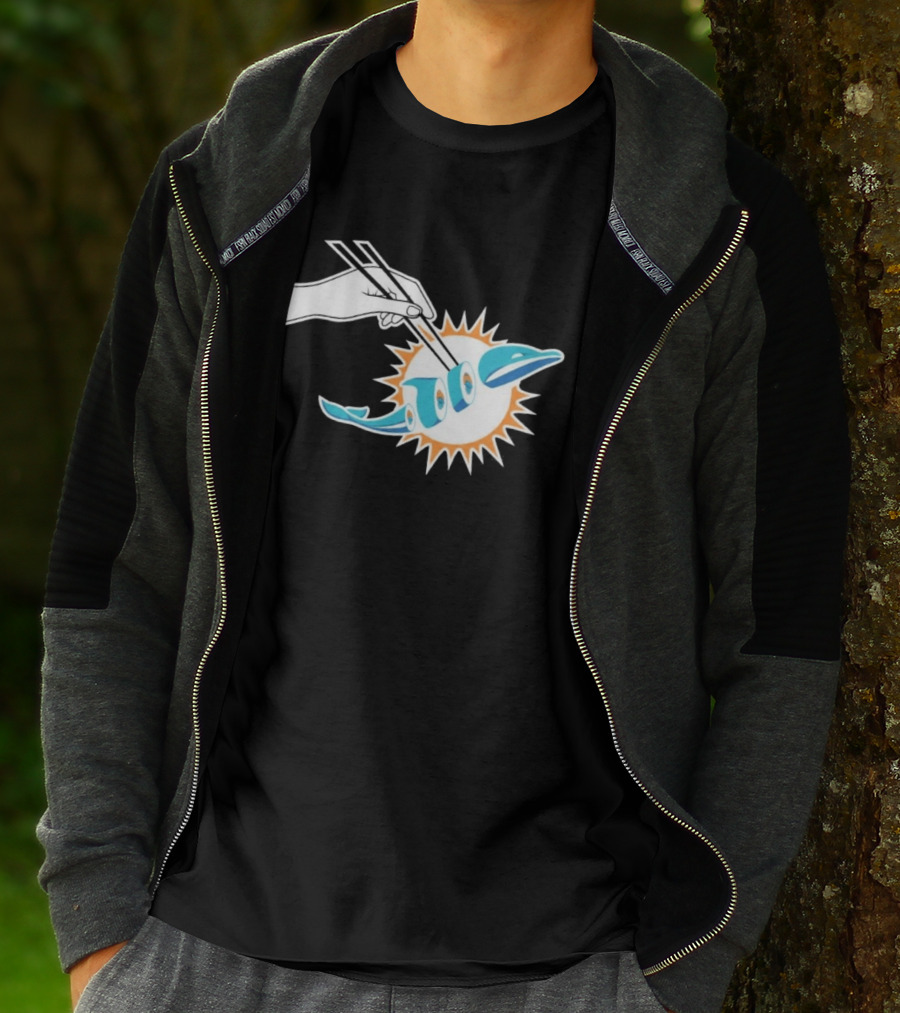 Maxx Crosby Sushi Chopsticks Miami Football Fusion T-Shirt