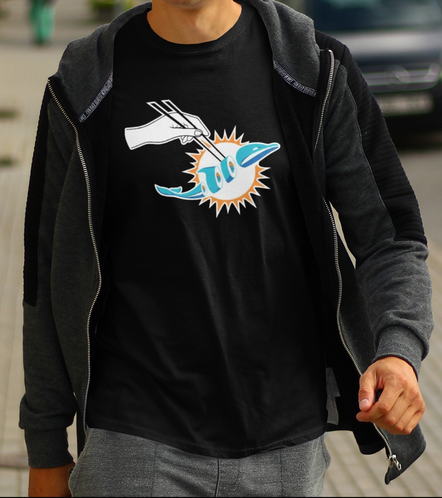 Maxx Crosby Sushi Chopsticks Miami Football Fusion T-Shirt