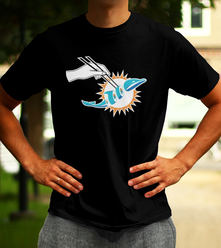 Maxx Crosby Sushi Chopsticks Miami Football Fusion T-Shirt