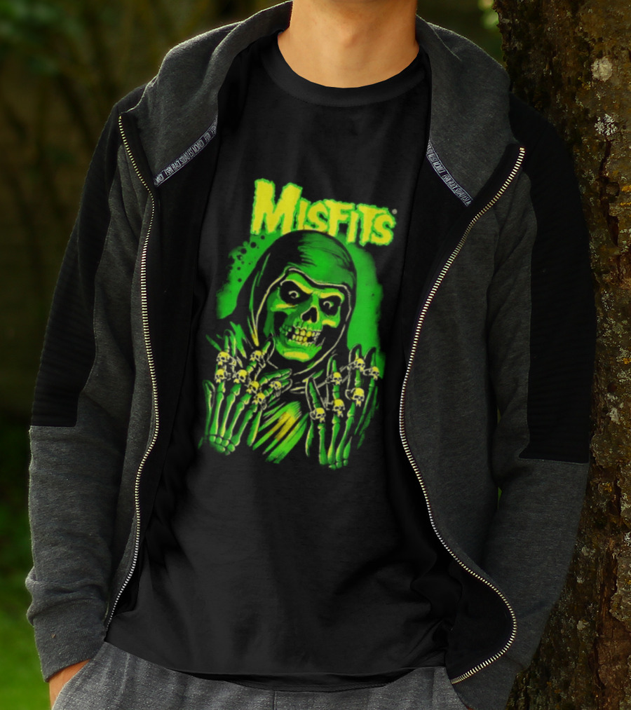 Misfits Fiend Club 26 Punk Rock Jerry Only Skull Neon Green T-Shirt
